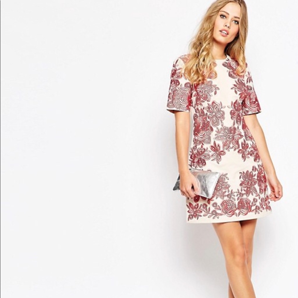ASOS Floral Embroidered Shift Dress